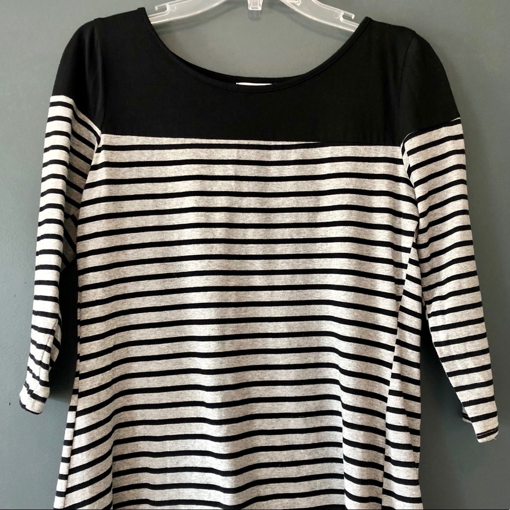 Umgee Black & Gray Striped Tunic